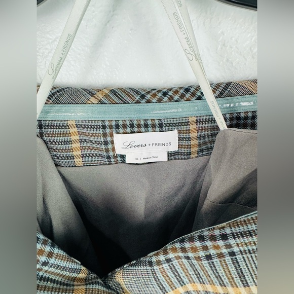 Lovers and Friends x Revolve Lara Blazer plaid Metallic Stripe Sparkle SuitDress - Picture 3 of 8